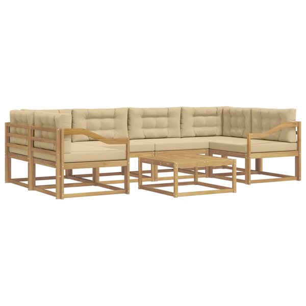 vidaXL Ensemble de canapés d'extérieur 5 pc Blanc et Beige