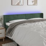 vidaXL Tête de lit à LED Vert foncé 163x16x78/88 cm Velours