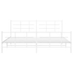 vidaXL Cadre de lit métal sans matelas et pied de lit blanc 193x203 cm