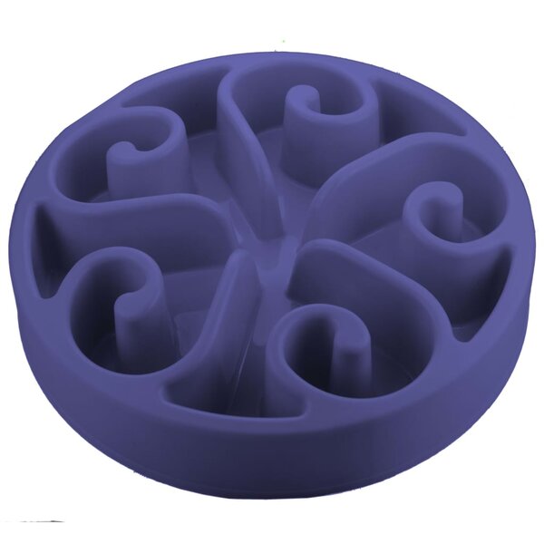 EAT SLOW LIVE LONGER Mangeoire lente Original Bleu L