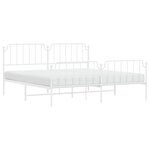 vidaXL Cadre de lit métal sans matelas et pied de lit blanc 200x200 cm
