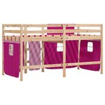 vidaXL Lit mezzanine enfants avec rideaux sans matelas rose 80x200cm