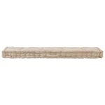 vidaXL Coussin de plancher de palette Coton 120x40x7 cm Beige