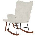 vidaXL Chaise à bascule avec tabouret en velours crème