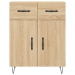 vidaXL Buffet haut Chêne sonoma 69 5x34x180 cm Bois d'ingénierie