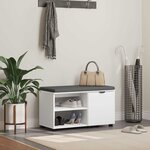 vidaXL Banc d'entrée avec coussin Uni Blanc 80 x 38 x 46 cm