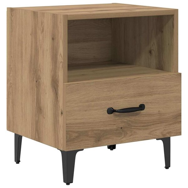 vidaXL Cabinet de chevet avec tiroir chêne artisanal 40 x 35 x 47.5 cm