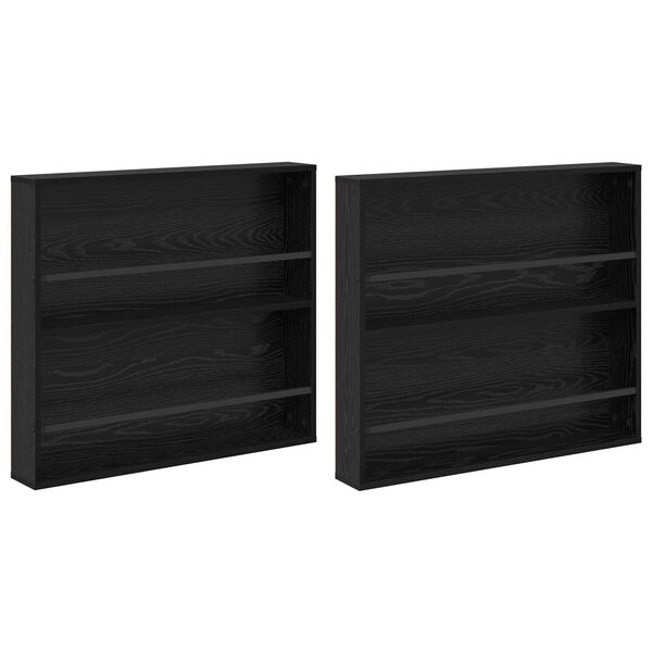 vidaXL Étagère à magazines 2 Pièces Chêne noir 80 x 12 x 70 cm