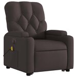 vidaXL Fauteuil inclinable de massage électrique Marron foncé Tissu