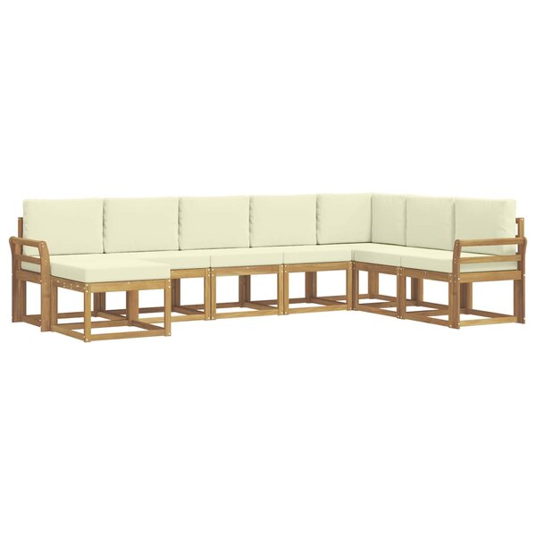 vidaXL Ensemble de canapés d'extérieur 8 Pièces Blanc et crème