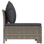 vidaXL Canapé de jardin 2 places avec coussins Gris Résine tressée