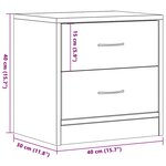 vidaXL Table de chevet chêne noir 40x30x40 cm bois d'ingénierie