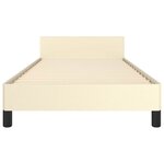 vidaXL Cadre de lit avec tête de lit sans matelas crème 100x200 cm