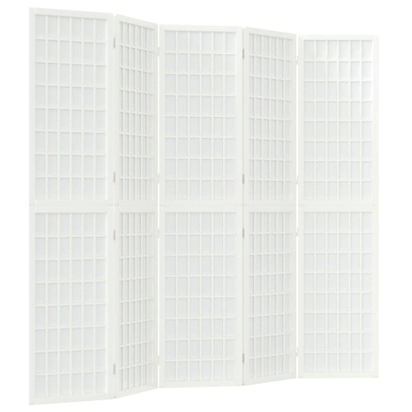 vidaXL Cloison de séparation pliable 5 panneaux 200x170 cm Blanc