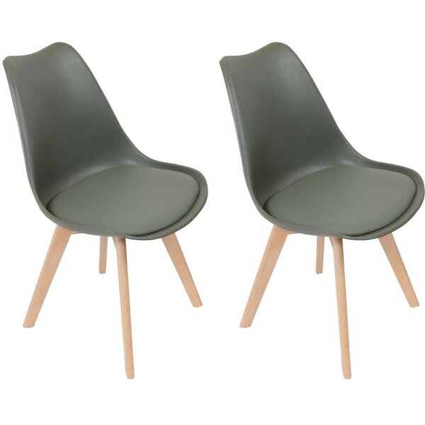Chaise scandinave avec assise rembourrée (lot de 2)