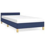 vidaXL Cadre de lit avec tête de lit sans matelas bleu 100x200cm tissu