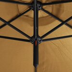 vidaXL Parasol de jardin double avec mât en acier taupe 600 cm