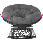 Tectake Fauteuil papasan en rotin Gargano  - noir