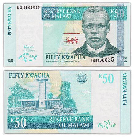 Billet de collection 50 kwacha 2007 malawi - neuf - p53c