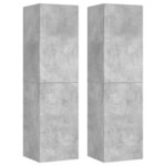 vidaXL Meubles TV 2 Pièces Gris béton 30 5x30x110 cm Bois d’ingénierie
