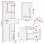 vidaXL Ensemble de mobilier de salle de bain avec tiroir 3 Pièces Marron
