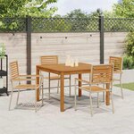 vidaXL Ensemble de salle à manger pour jardin 5 Pièces Beige Poly rotin