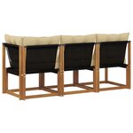 vidaXL Canapé d’extérieur milieu et coin avec coussin 3 Pièce Naturel