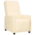 vidaXL Fauteuil inclinable Crème Similicuir