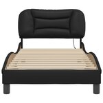 vidaXL Cadre de lit avec lumières LED noir 90x200 cm similicuir