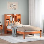 vidaXL Lit bibliothèque sans matelas cire marron 75x190 cm pin massif