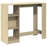 vidaXL Table de bar avec étagère chêne sonoma bois d'ingénierie