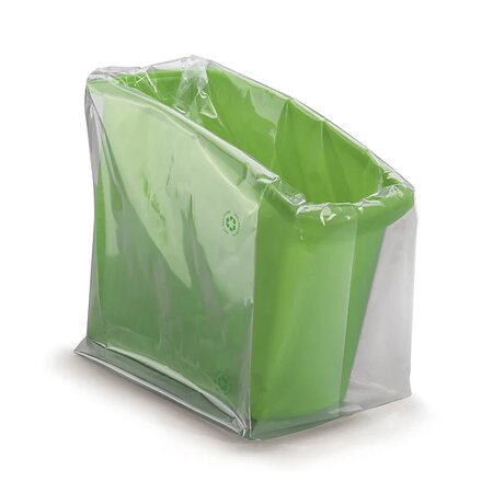 Sachet plastique recyclé à soufflets transparent 50 microns raja 50 x 80 x 35 cm (lot de 250)