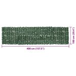 vidaXL Écran de balcon avec feuilles vert foncé 400x100 cm