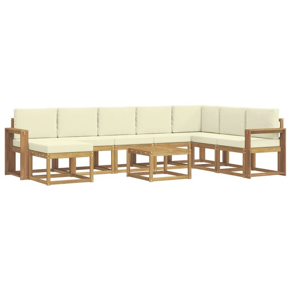 vidaXL Ensemble de canapés d'extérieur 9 Pièces Blanc et crème