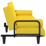 vidaXL Canapé-lit avec accoudoirs jaune clair tissu