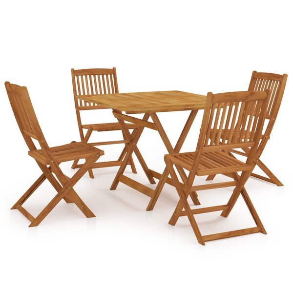 vidaXL Mobilier à dîner de jardin pliable 5 Pièces Bois d'acacia solide