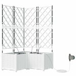 vidaXL Pots de jardin Blanc 80 x 80 x 142 cm Acier