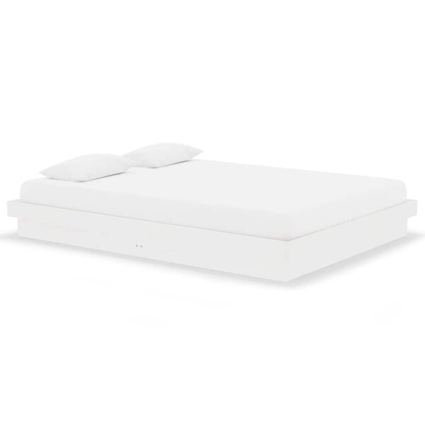 vidaXL Cadre de lit sans matelas blanc bois massif