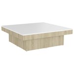 vidaXL Table basse Blanc et chêne sonoma 90x90x28 cm Aggloméré