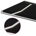 vidaXL Auvent automatique capteur de vent et LED 600x350 cm Anthracite