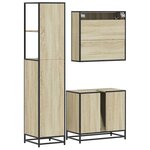 vidaXL Ensemble de meubles de salle de bain 3 Pièces chêne sonoma