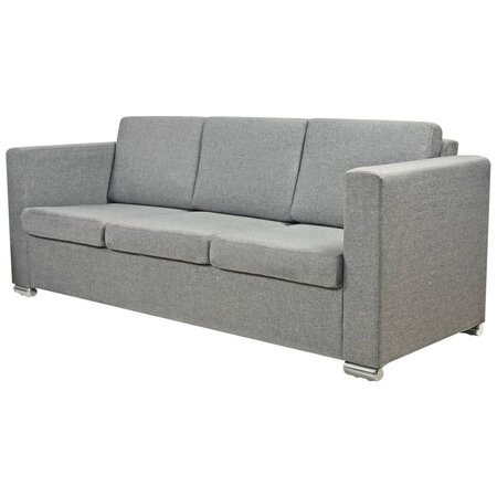 vidaXL Canapé à 3 places Tissu Gris clair