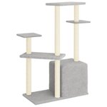 vidaXL Arbre à chat avec griffoirs en sisal gris clair 107 5 cm