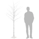 vidaXL Bouleau blanc à LED 128 LED Blanc chaud 220 cm