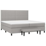 vidaXL Sommier à lattes de lit avec matelas Gris clair 200x200cm Tissu