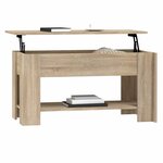 vidaXL Table basse chêne sonoma 101x49x52 cm bois d'ingénierie