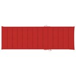 vidaXL Chaise longue avec coussin rouge Bois de pin imprégné