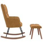 vidaXL Chaise à bascule avec tabouret en velours marron