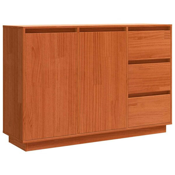 vidaXL Buffet avec tiroir Marron 111 x 34 x 75 cm Bois de pin massif