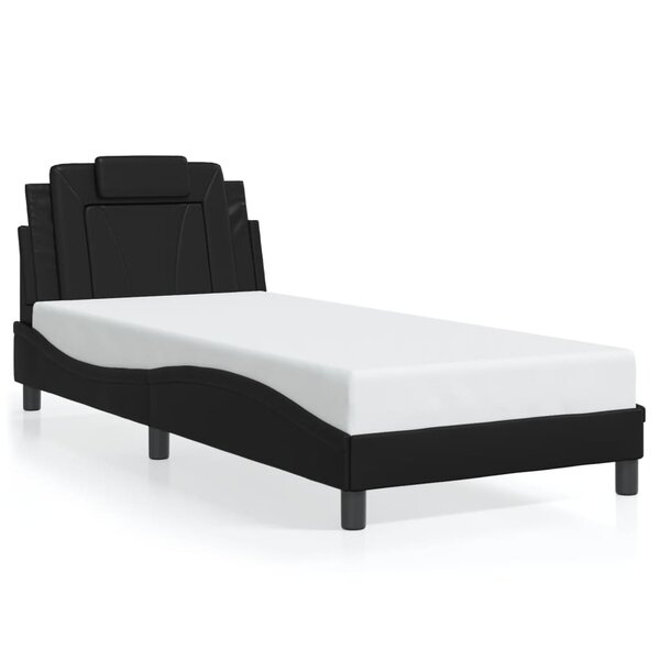 vidaXL Cadre de lit Viana sans matelas noir 90x200 cm similicuir